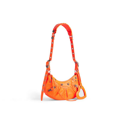 WOMEN'S LE CAGOLE XS SHOULDER BAG IN FLUO ORANGE